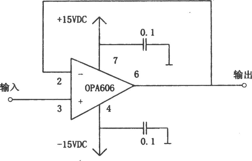 OPA606构成的12MHz宽带缓冲器  