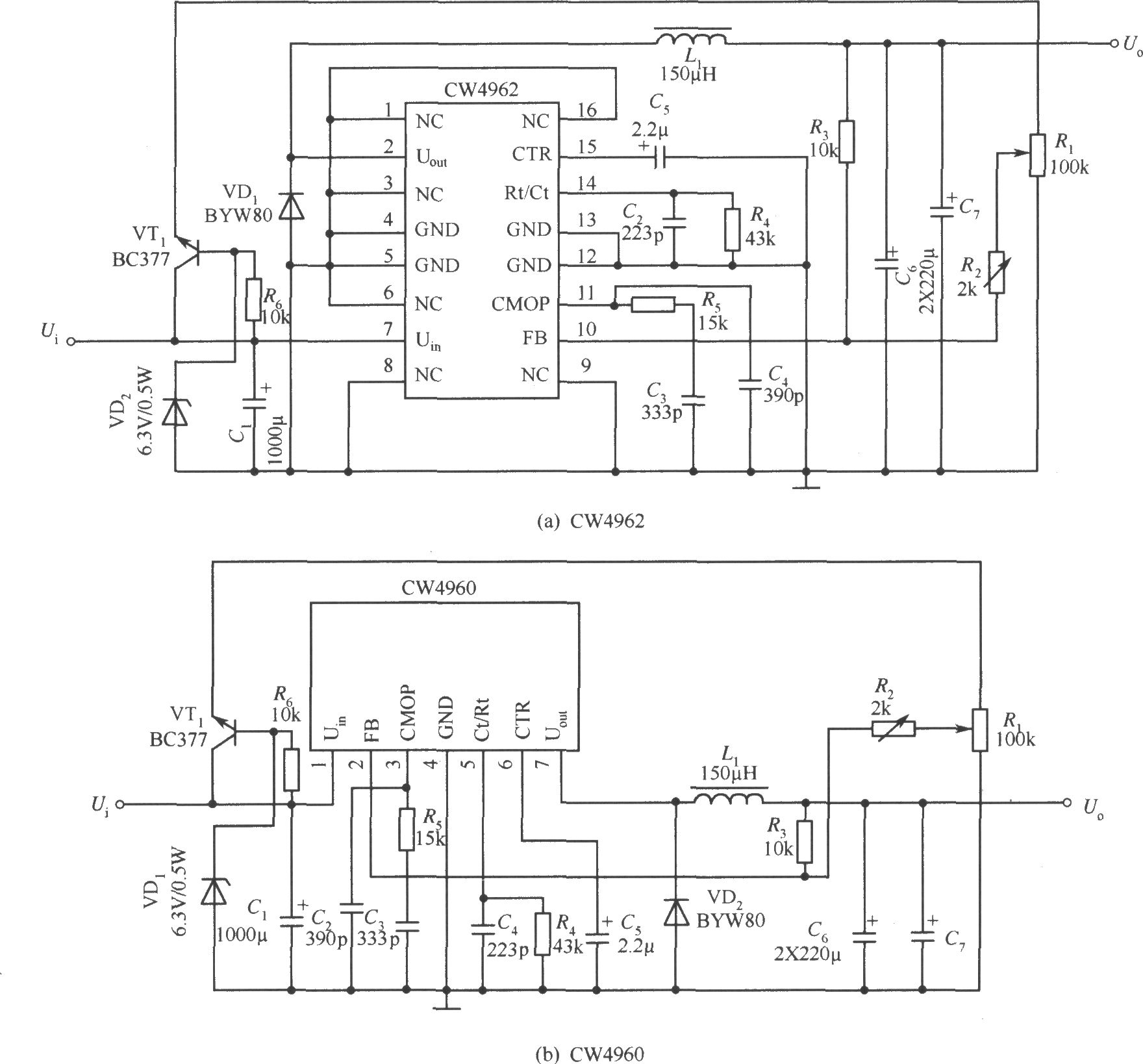 CW4962、CW4960构成的0～30V输出连续可调