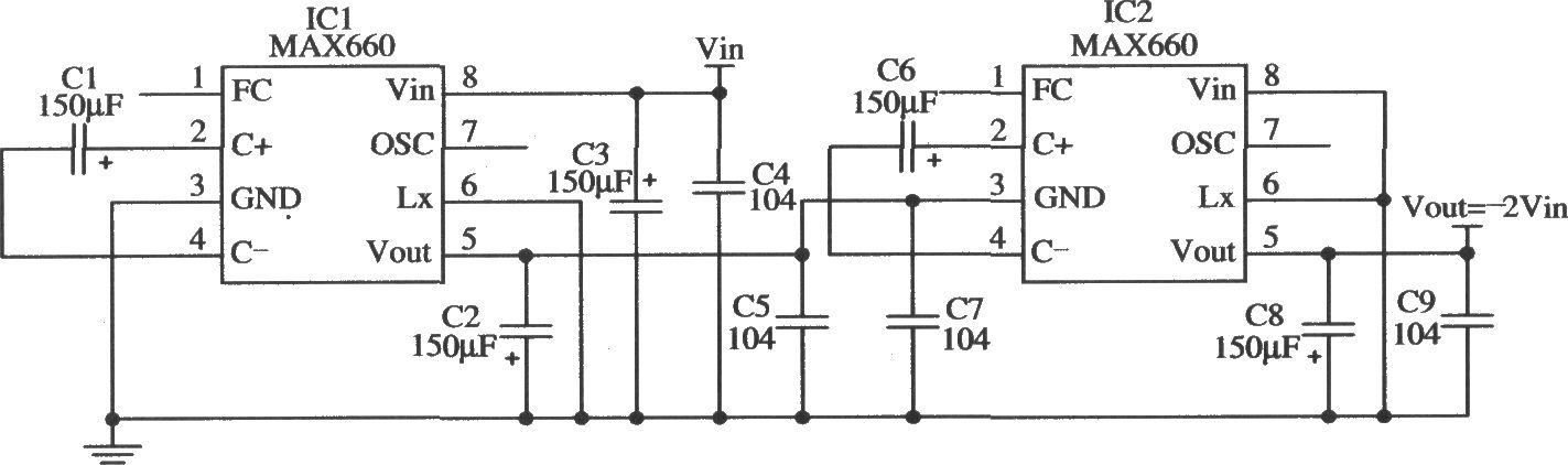 MAX660构成能够输出更大负压的应用电